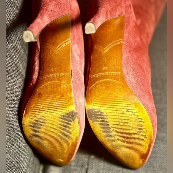 Elegant Suede Knee-High Boots - Pink - Picture 16 of 16